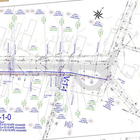 Gyenesdiás, Faludi u. ivóvíz hálózat rekonstrukció. Engedélyezési és kiviteli terv