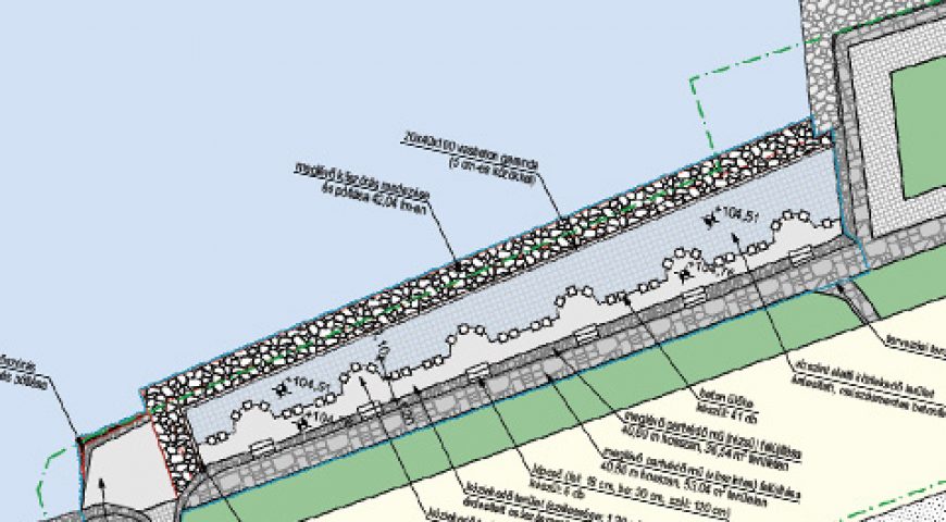 Balatonföldvár – Kvassay sétány partvédő mű rekonstrukciója. Engedélyezési terv