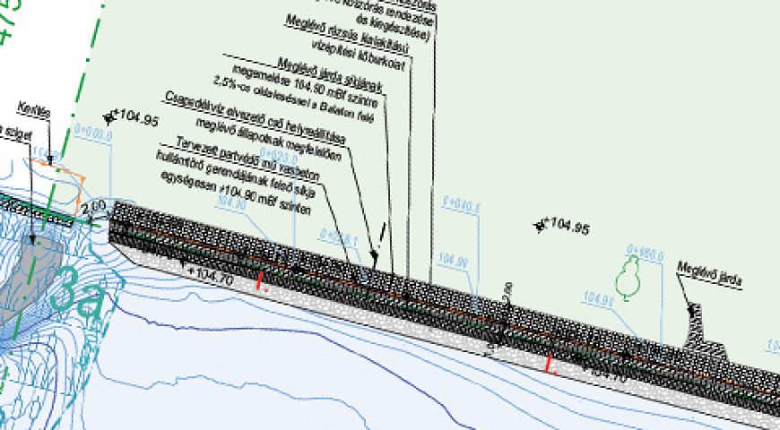 Balatonkenese – Marina-Port Partvédő mű rekonstrukció és homokos partszakasz tervezése. Engedélyezési terv